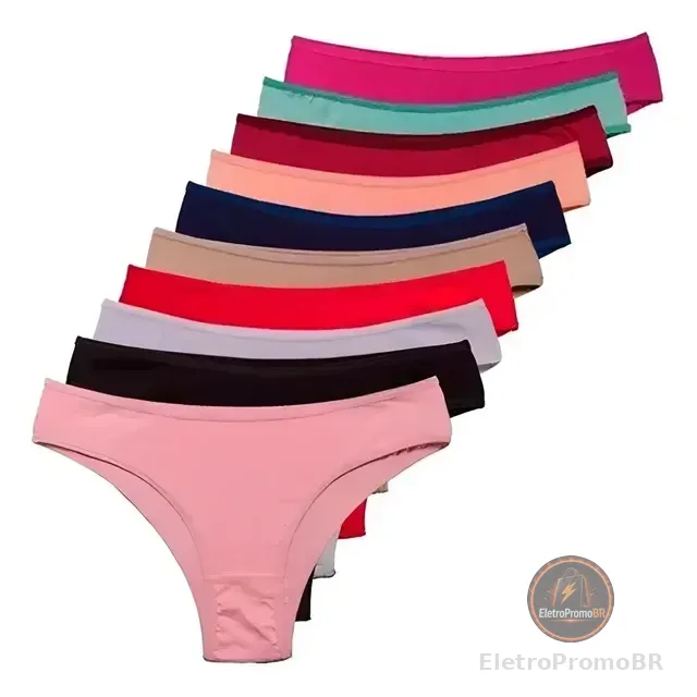 Kit 10 Calcinhas Conforto De Algodão Tanga Super Confortável