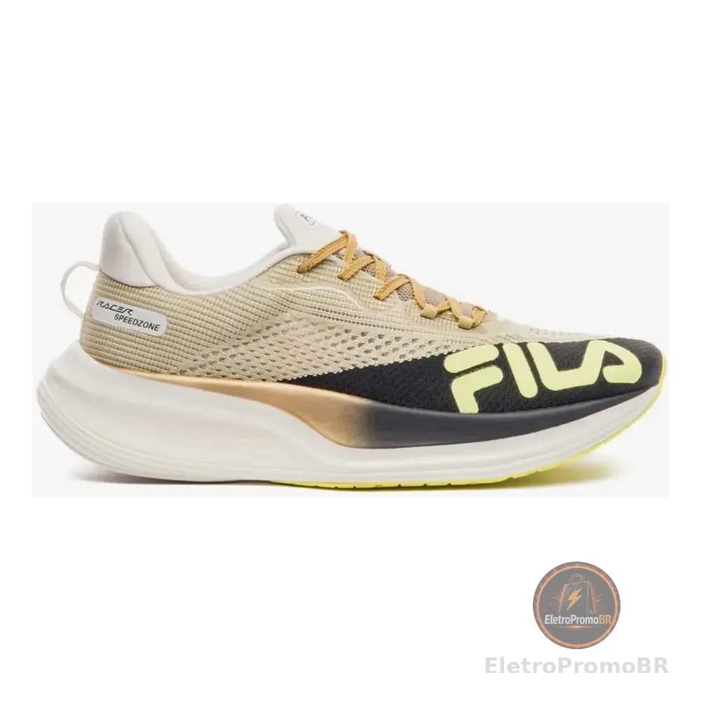 Tênis Fila Racer Speedzone Confortável E Estiloso Dourado/preto/verde Limao 38 Br