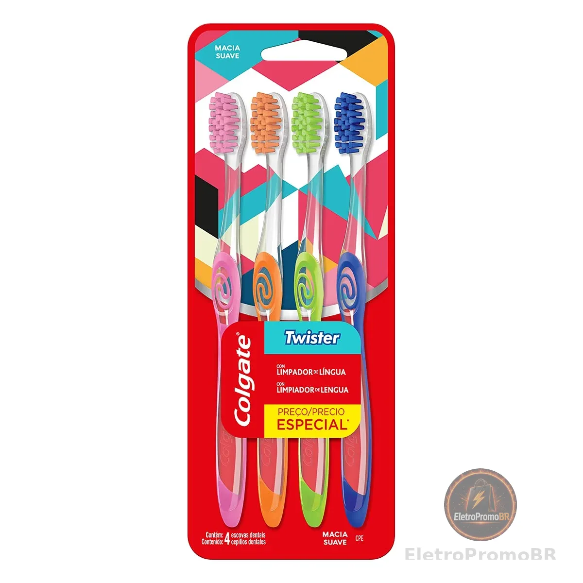 Escova de Dente Colgate Twister 4 unid Preço Especial