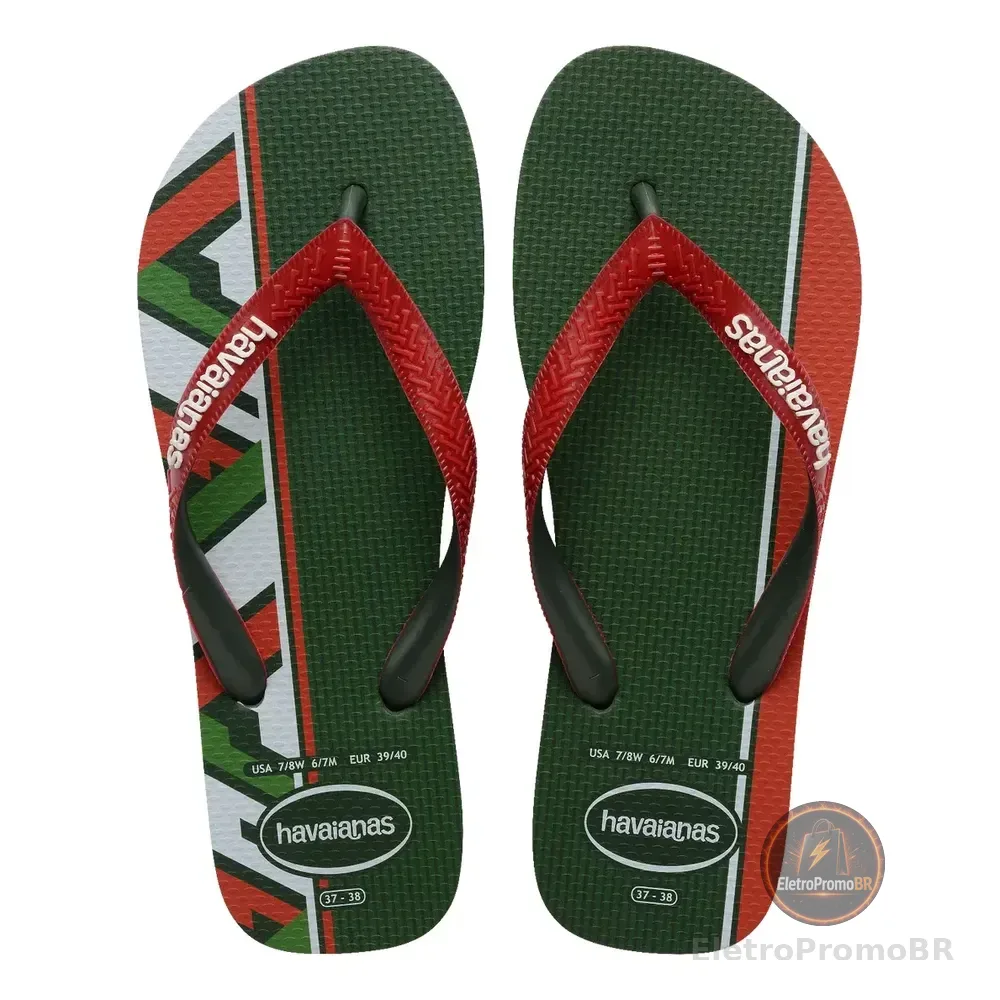 Havaianas Top Nações Países Campeões Copa Do Mundo 2026 Verde Vermelho México 37.38