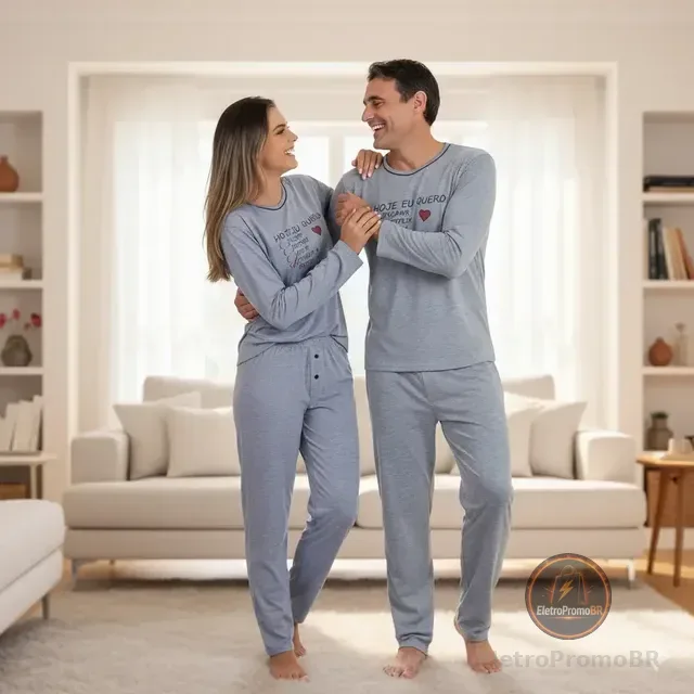 Kit Pijama Casal De Frio Namorados Feminino Masculino