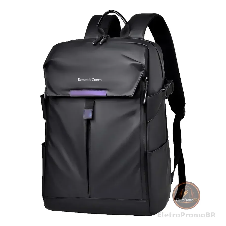 Mochila Notebook Impermeável Escolar Feminina Masculina Preto Couros