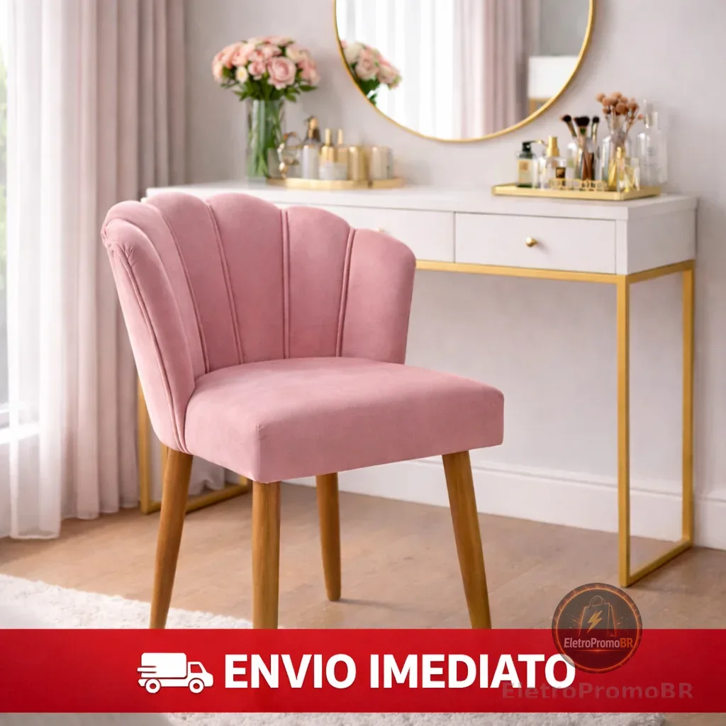 Cadeira para Penteadeira Quarto de Menina Maquiagem Pétala