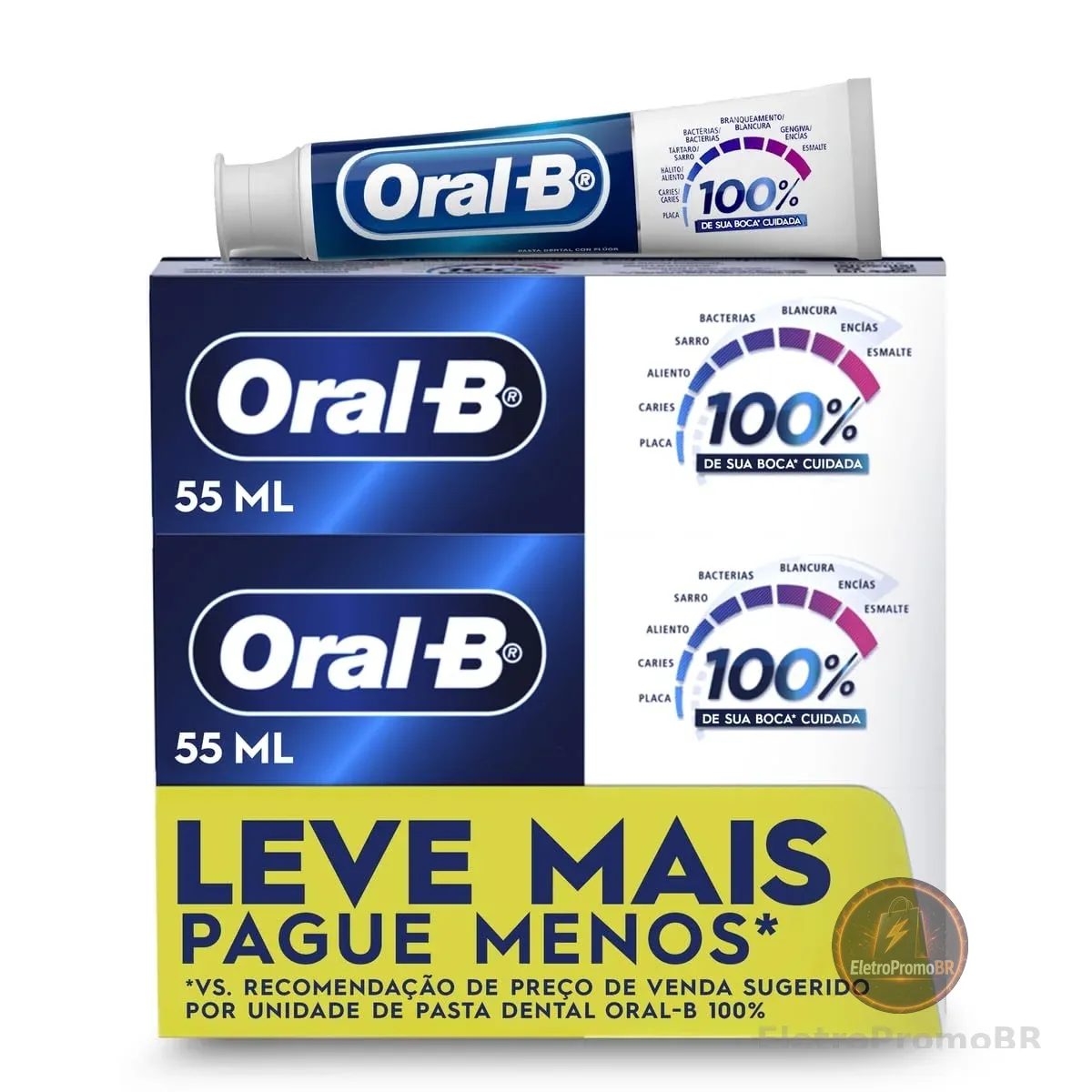 Oral-B Pasta de Dente 100%, 70 g, 3 Uds