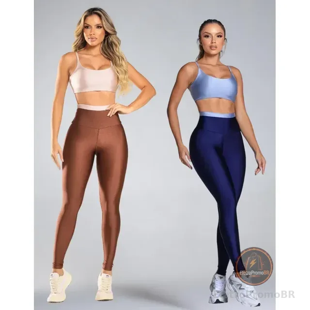 Kit 2 Conjunto Cropped  Legging Fitness Academia Biop