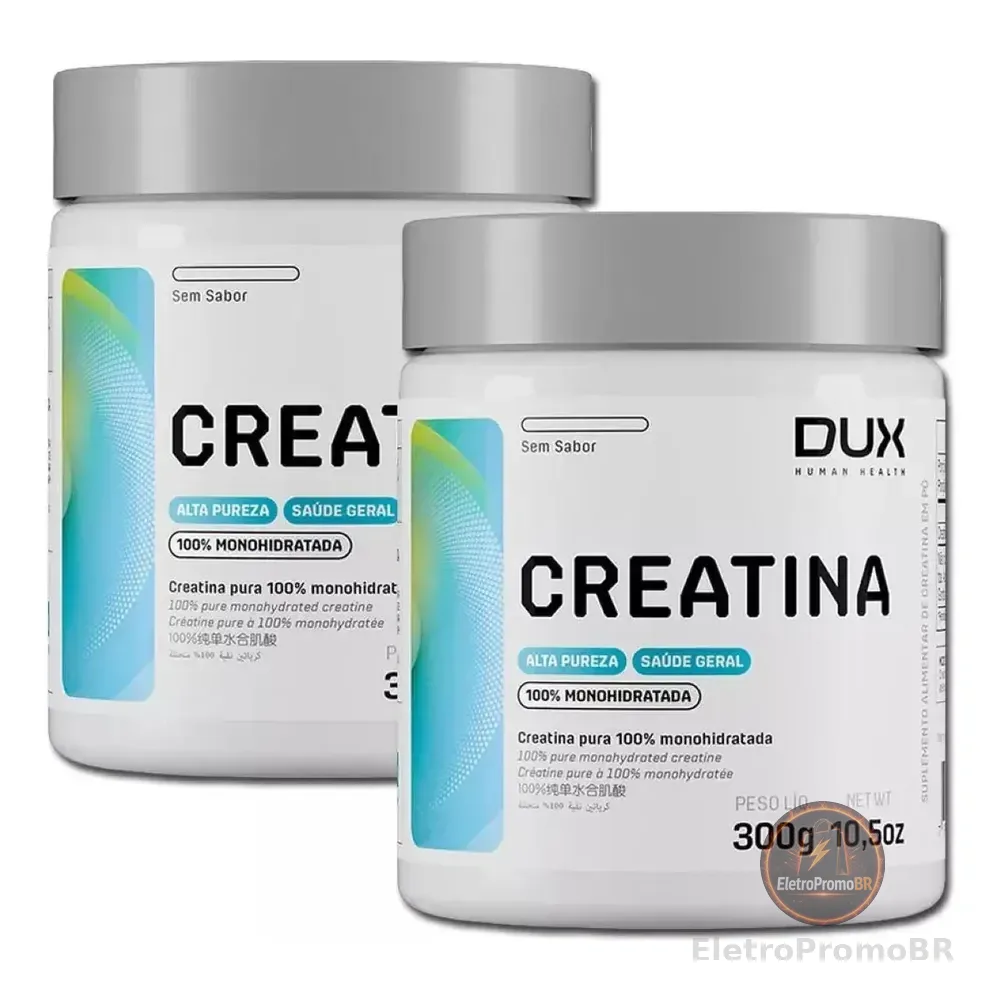 Kit 2x Creatina Monohidratada 100% Pura 300g Dux Nutrition Sem Sabor