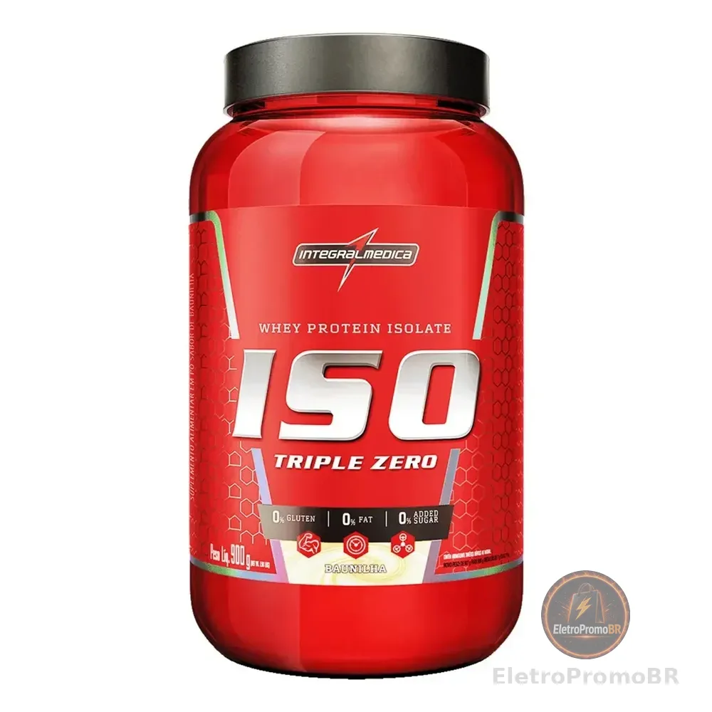 Integralmedica Iso Triple Zero Whey Protein Isolado Sabor Baunilha - Suplemento Alimentar Proteico - Pote 900g