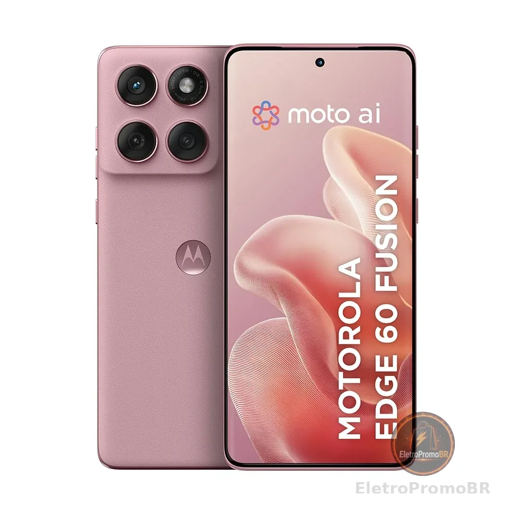 Smartphone Motorola Edge 60 Fusion 5G - 256GB 16GB (8GB RAM+8GB Ram Boost) 50MP Sony AI Camera IP68 NFC - Rosa