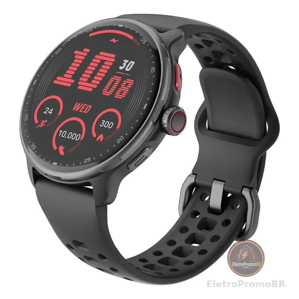 Relógio Inteligente Gps Smartwatch Amoled 3atm Outdoor Strar Preto Mesh