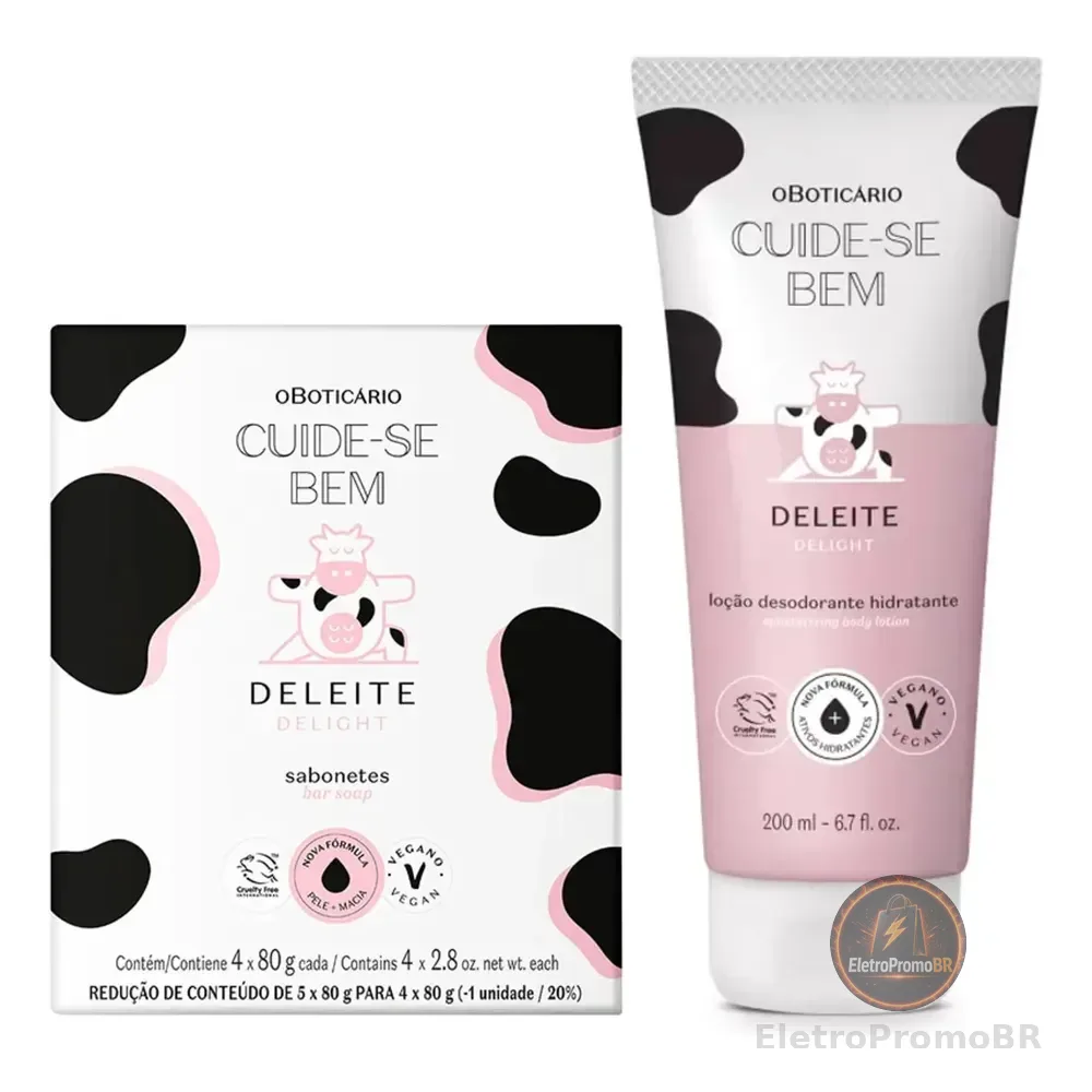 Combo Cuide-bem Deleite: Loção Corporal 200ml + Sabonete Em