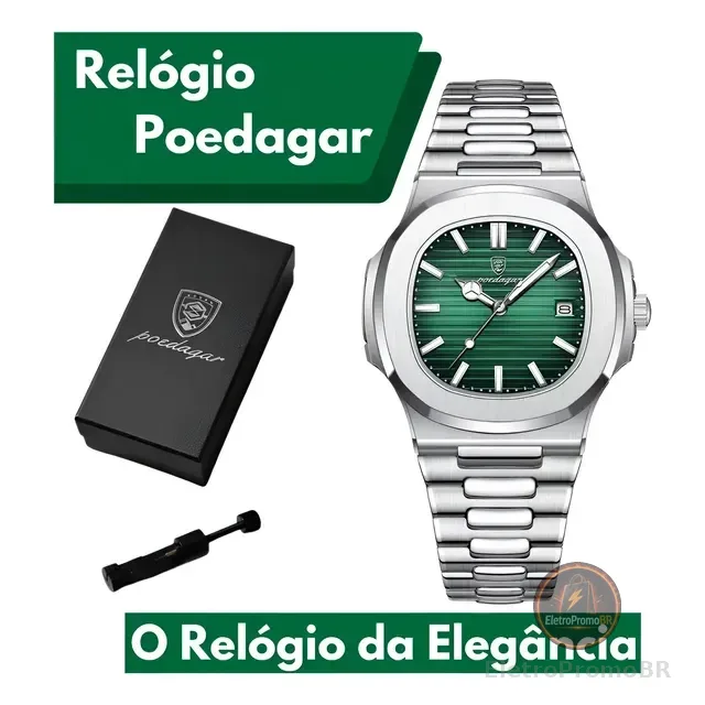 Relógio Poedagar Masculino Old Money Com Fecho Dobrável Leve