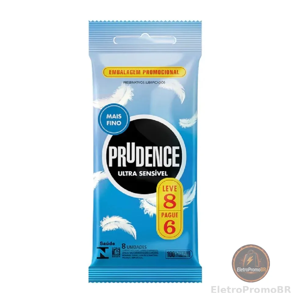 Preservativo Prudence, Opaco, Pacote de 8