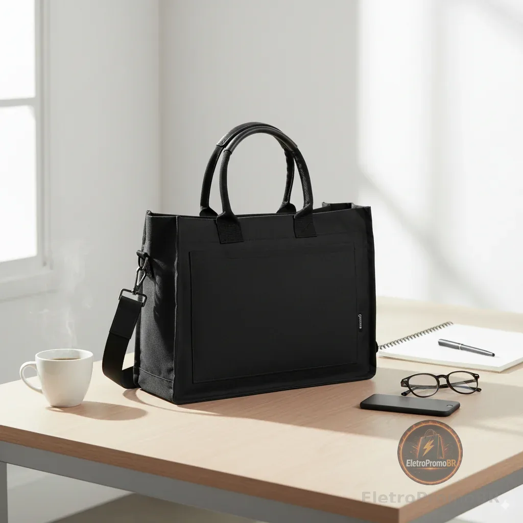Bolsa Tote Mini Feminina Gocase Bolsos Internos Minimalista com Porta-Notebook Executiva Bolsa Para Trabalho e Faculdade