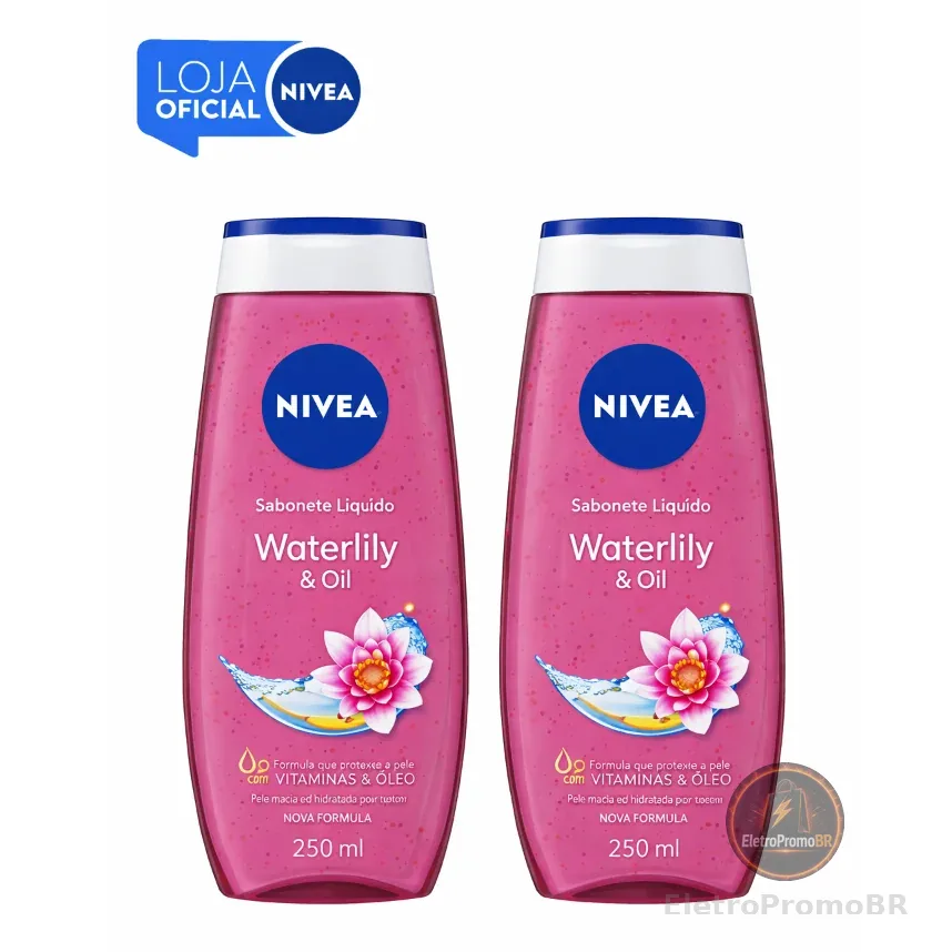 KIT NIVEA Sabonete Líquido Waterlily & Oil 250ml - 2 unidades