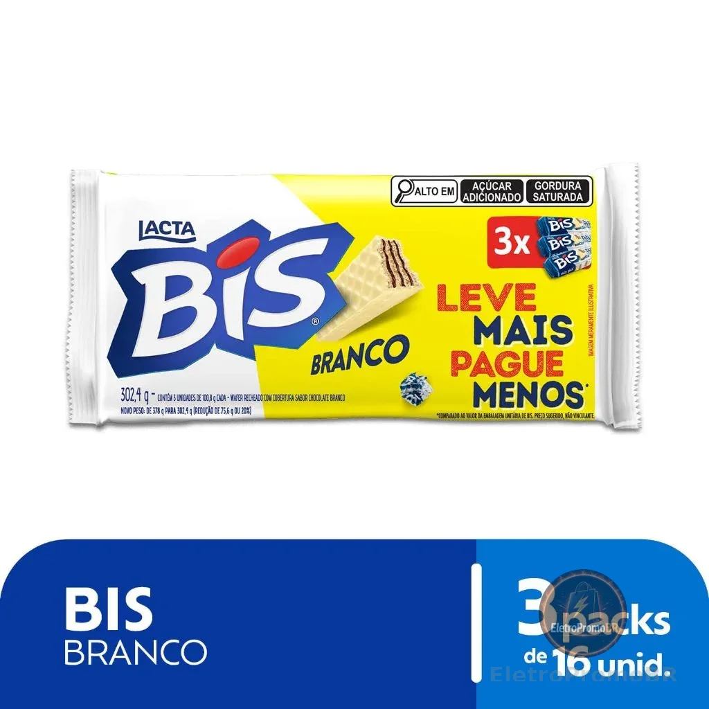 Chocolate Bis Branco Laka 302,4G Tripack 100,8G Cada