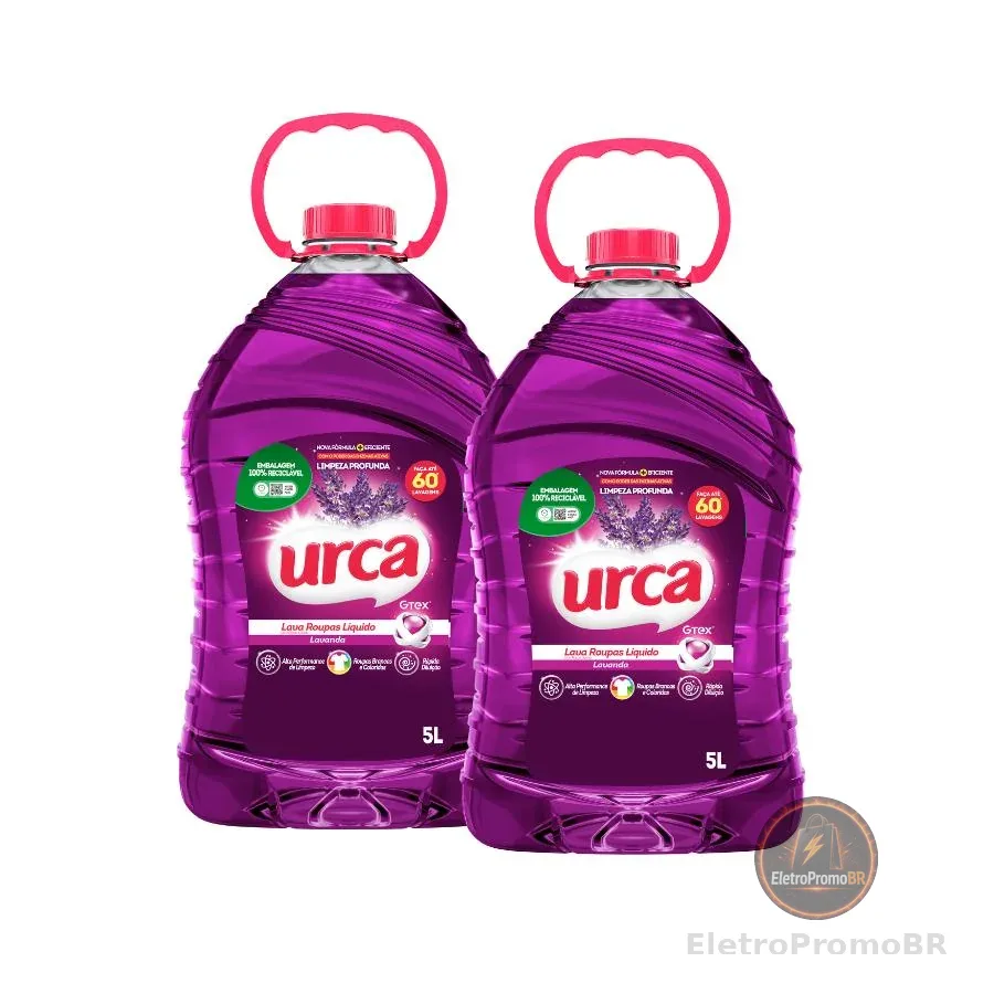 Kit 2 Lava Roupas Liquido Urca Lavanda - 5L