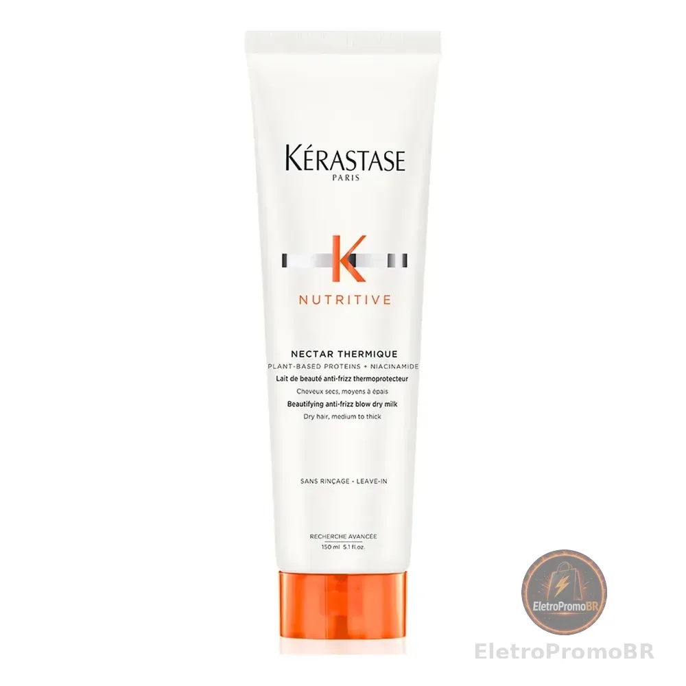 Leave-in Protetor Térmico Anti Ressecamento Com Proteínas Vegetais E Niacinamida Para Cabelos Médios A Grossos Kérastase Nutritive Nectar Thermique 150ml