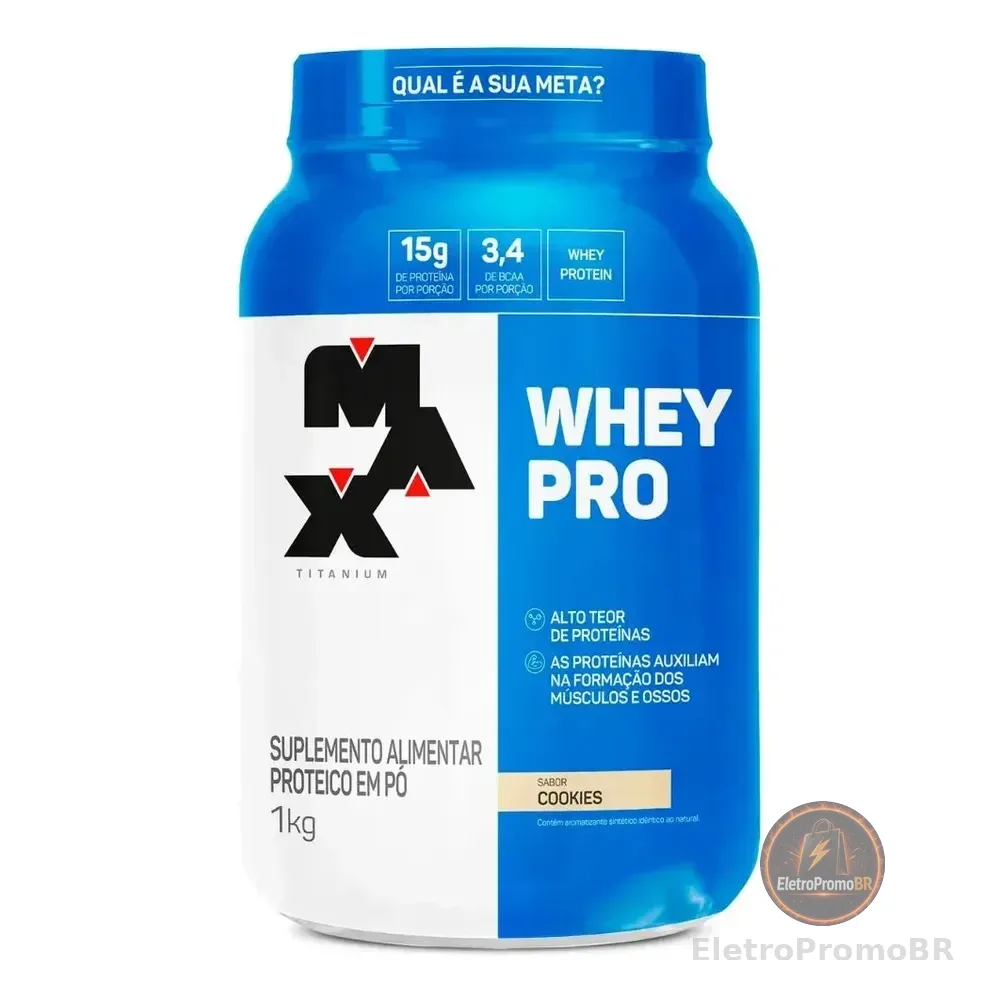 Suplemento Em Pó Whey Pro Max Titanium 1kg Sabor Cookies Cookies