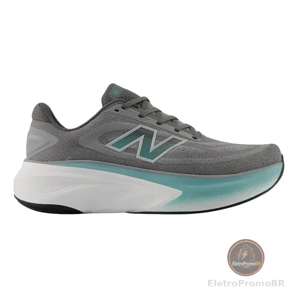 Tênis Masculino New Balance More V6 Original - Corrida Cinza Lisa 43