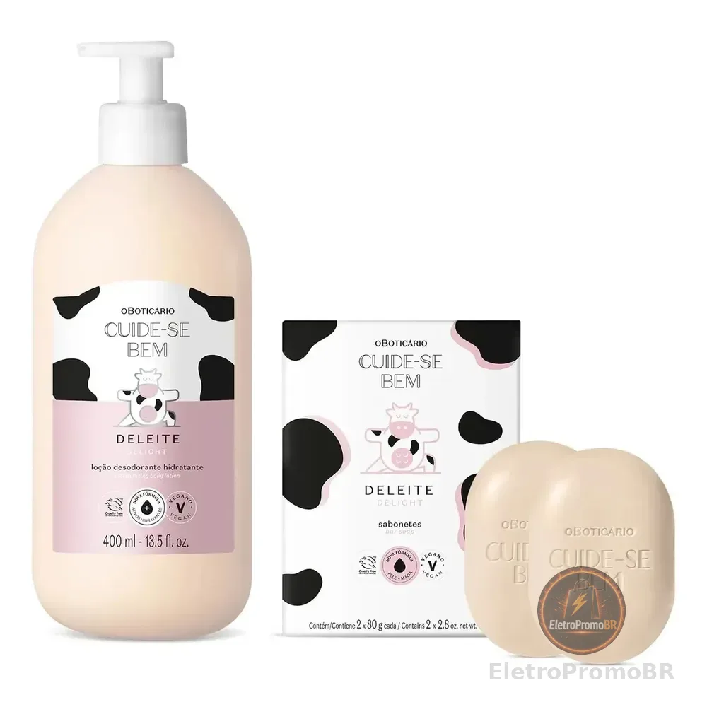 Combo Cuide-se Bem Deleite: Loção Corporal 400ml + Sabonetes