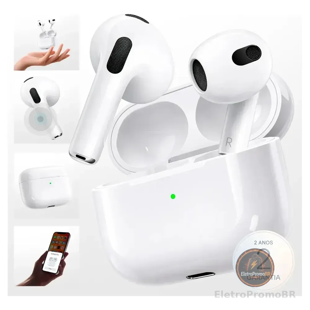 Fone Ouvido Bluetooth 5.4 Sem Fio Estojo De Carregamento Anti Ruido A Prova Dagua Compatível Com Ios Samsung Galaxy Android Tws Wireless Air Premium Microfone Touch Marca Pro Phone See Branco