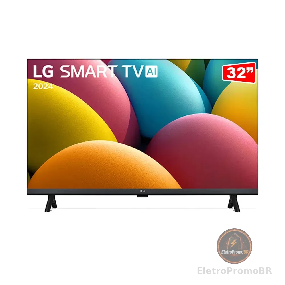 Smart TV LG 32″ HD 32LR600BPSA – Processador α5 AI Gen6, Alexa, webOS 23 Bivolt