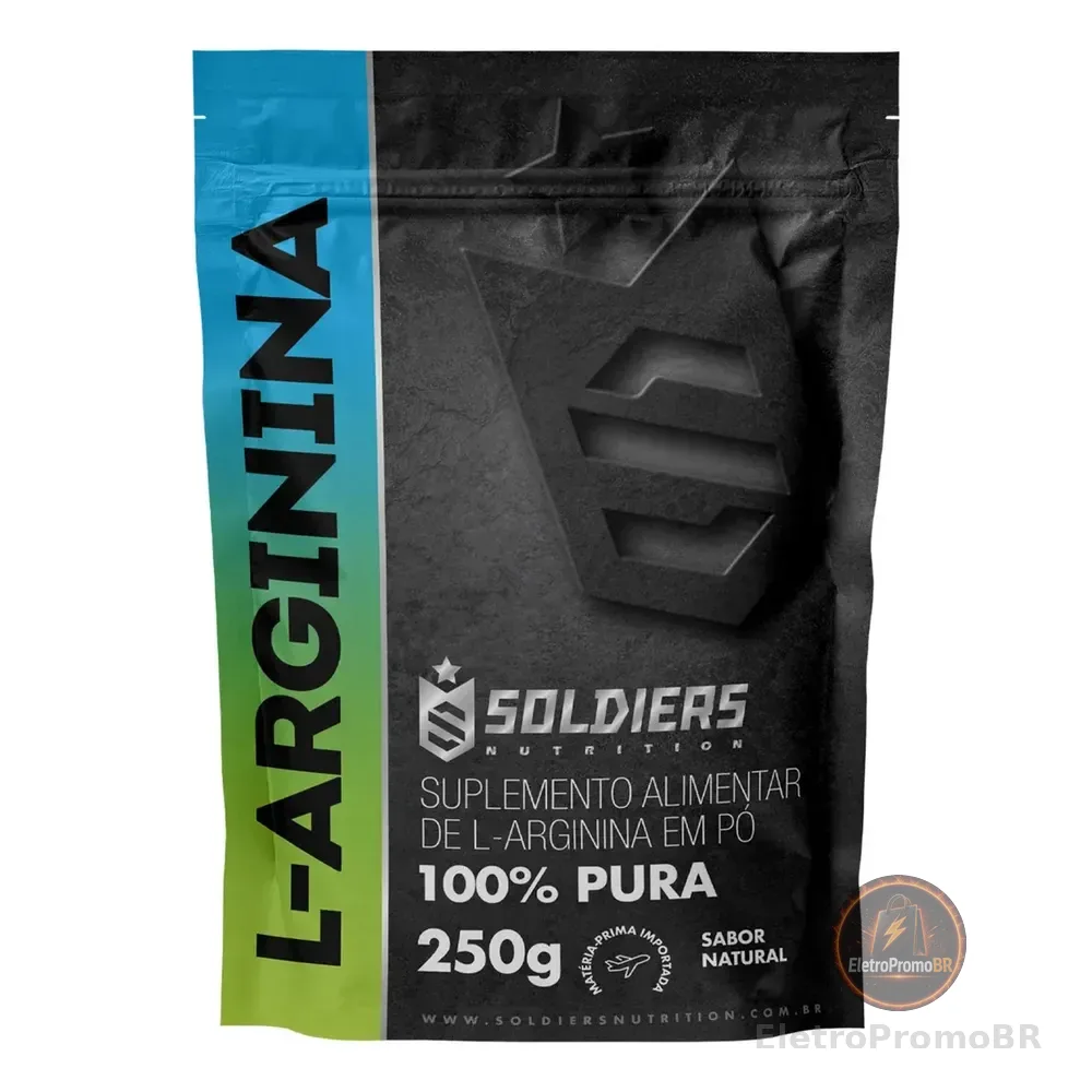 Arginina Em Pó 250g 100% Pura Soldiers Nutrition Performance 100% Pura Sem Sabor