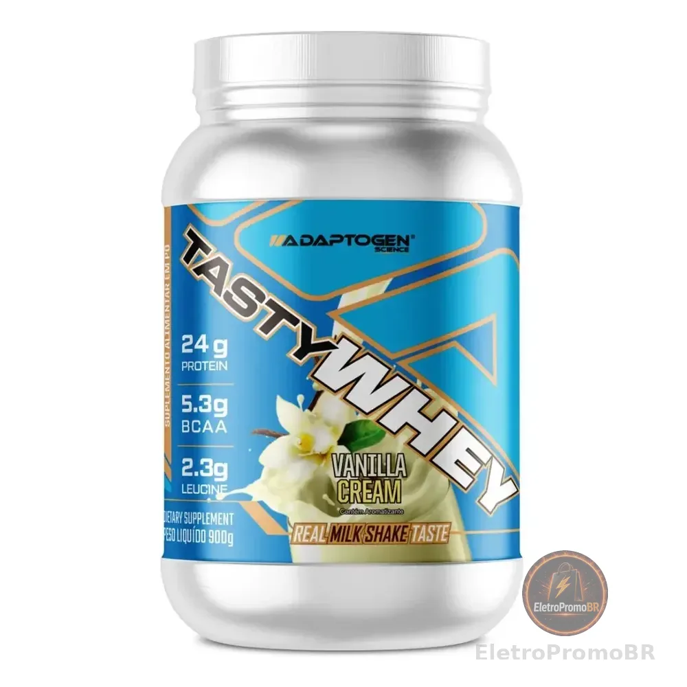 Suplemento Tasty Whey 3w Gourmet Whey Protein Adaptogen Science Pote 900g Sabor Baunilha Creme De Baunilha