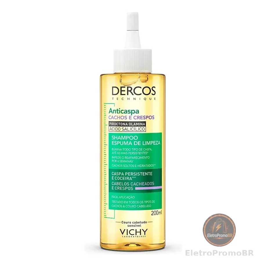 Vichy Dercos Anticaspa Cachos Shampoo Espuma De Limpeza