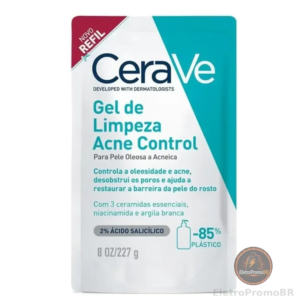 Refil Gel De Limpeza Facial Acne Control 227g Cerave Oleosa Dia/noite