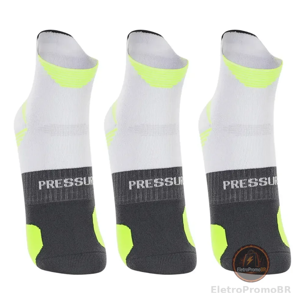 Meia Poliamida Corrida Lupo Cano Curto Dry Anti Bolha 3pares Branco Logo 41-44 (g)