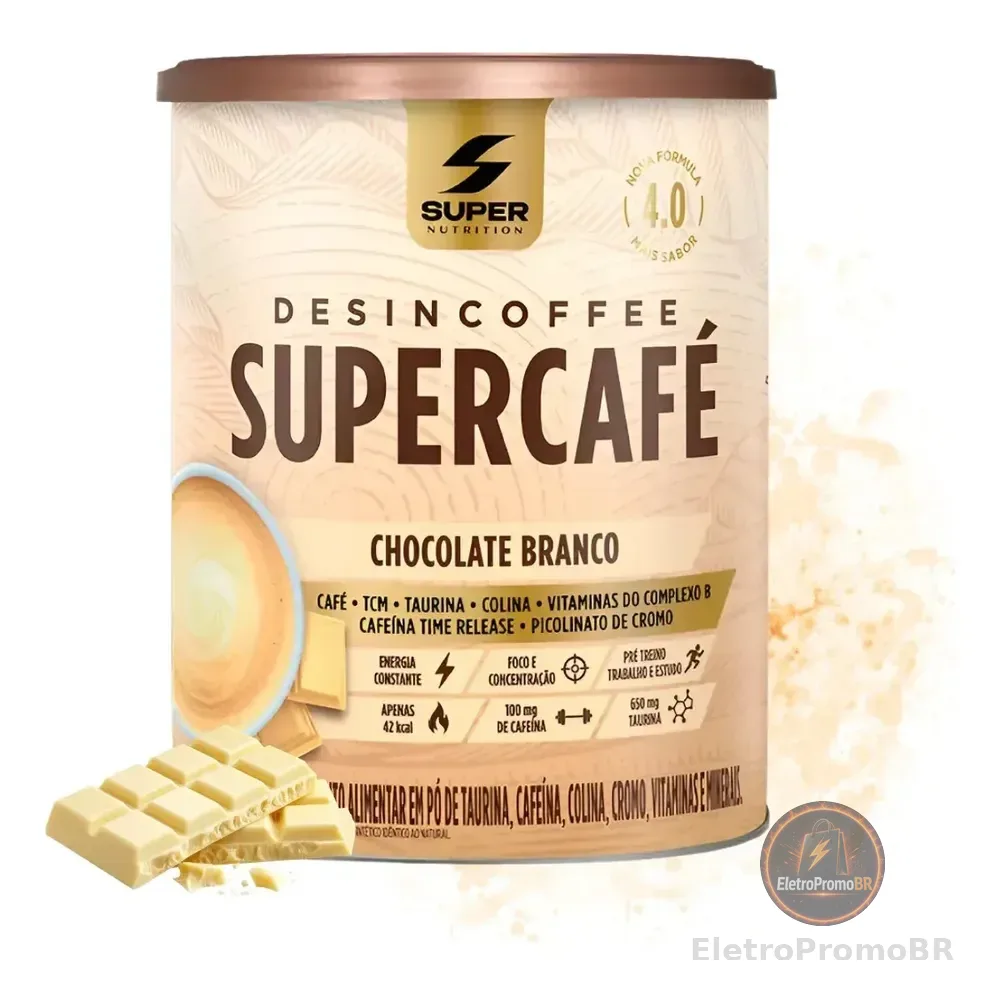 Supercoffee Desincoffee Sabor Chocolate Branco 220g Café C/ Cafeína Timerelease