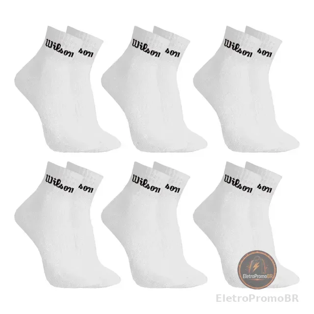 Kit 6 Pares Meias Wilson Cano Médio Masculino Adulto