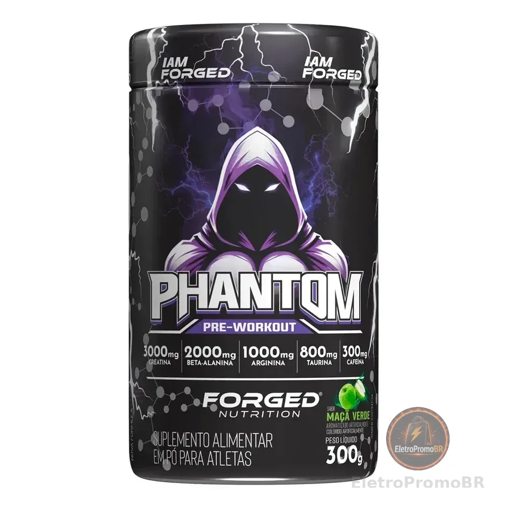 Pré-treino Phantom Forged Nutrition 300g De Maçã Verde Para Foco E Força