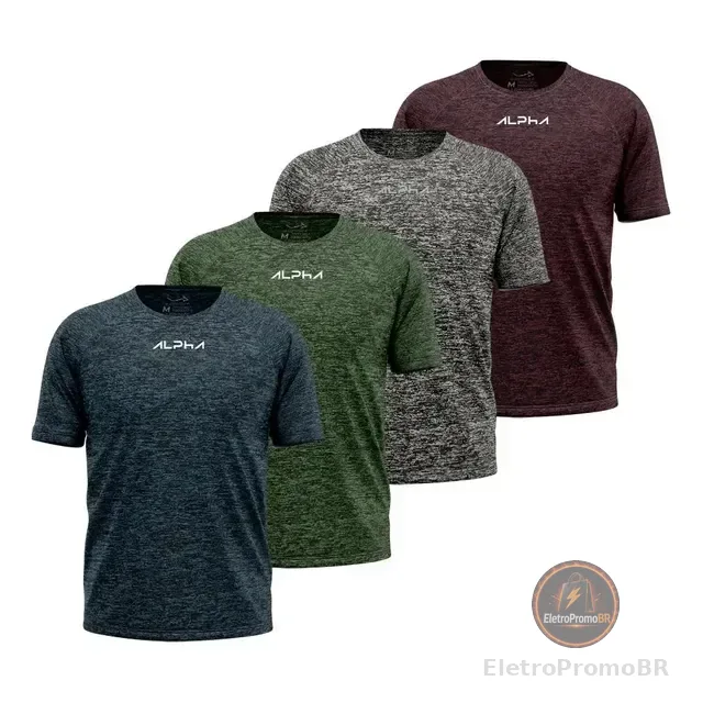 Kit 4 Camisetas Dry Alpha Masculina