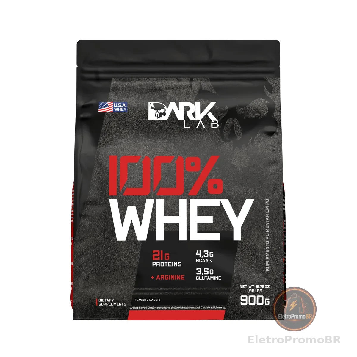 Whey 100% Concentrado Refil 900G Chocolate Dark Lab