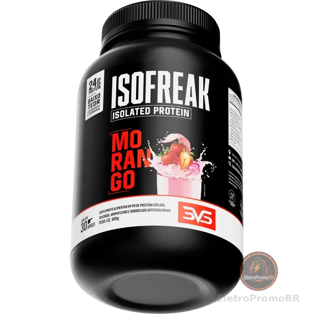 Whey Isolado Isofreak 900g Sabor: Morango - Fórmula Avançada Com 24g De Proteína Por Dose