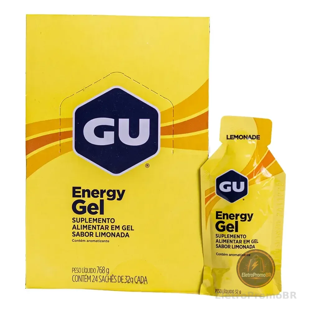 Gu Energy Gel Carbo Caixa 24 Sachês Sabor Limão Limonada
