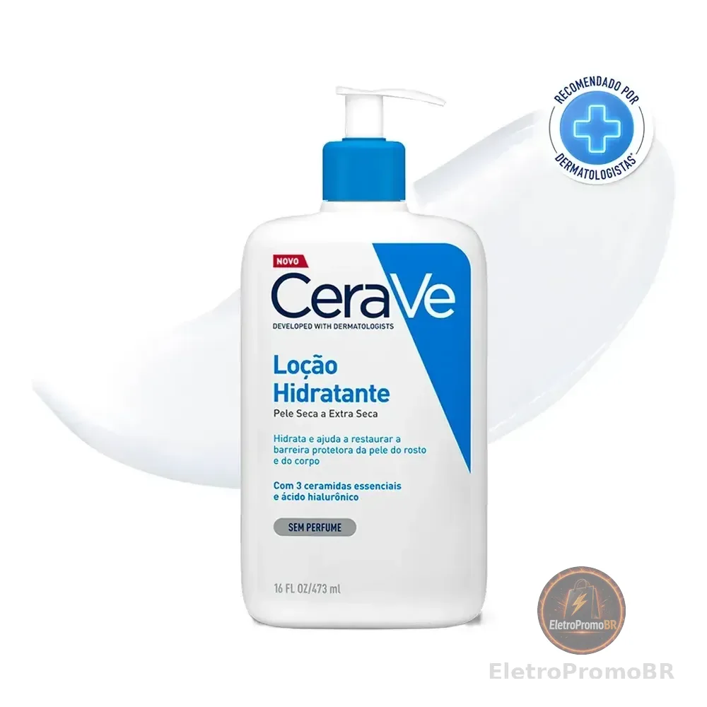 Loção Hidratante Corporal Sem Perfume, Com Ceramidas Essenciais E Ácido Hialurônico, Textura Fluida Cerave 473ml Sem Fragrância