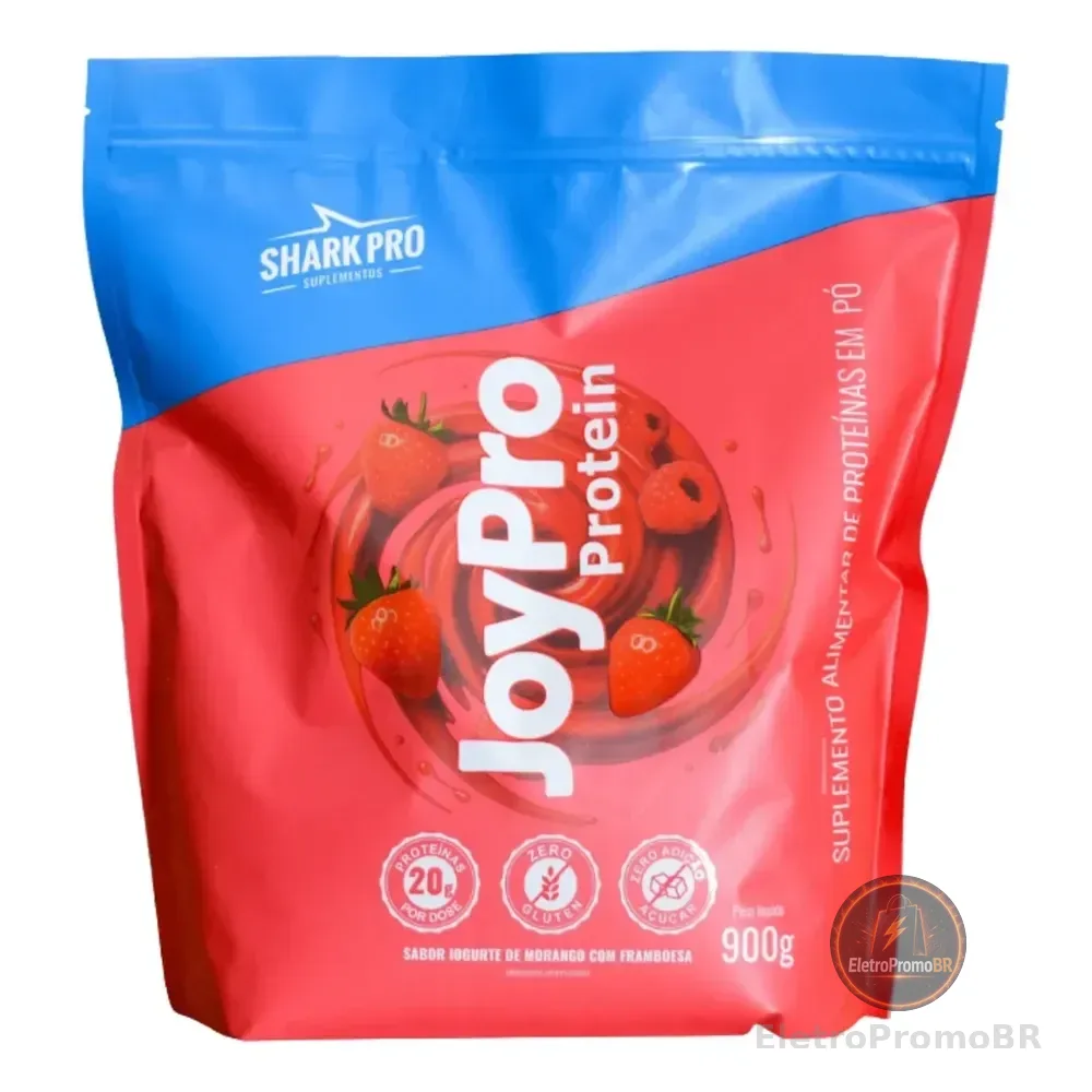 Whey Protein Joypro Refil 900g Shark Pro Iogurte Com Morango