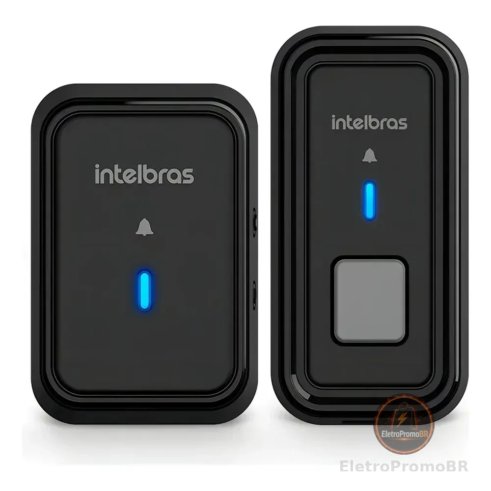 Campainha Sem Fio Intelbras Cib 101 Com Bateria Preta Preto