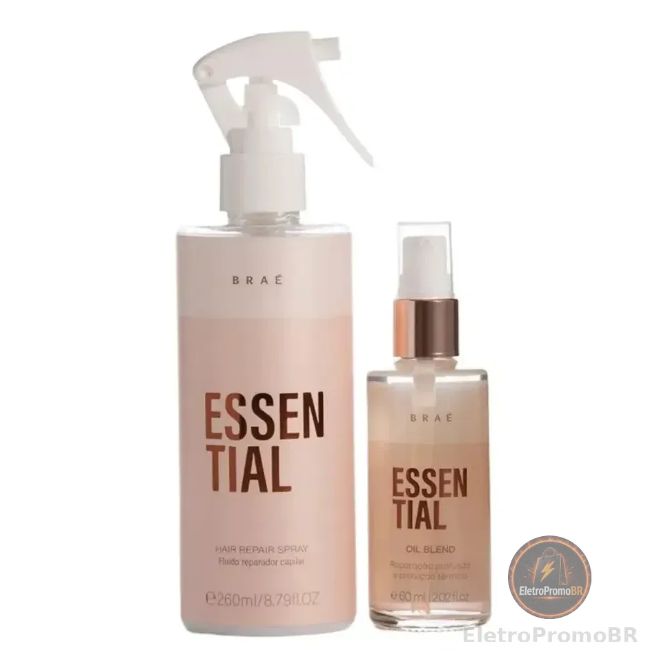 Kit Braé Essential Óleo E Sérum Para Cabelos Danificados Com Ácido Hialurônico