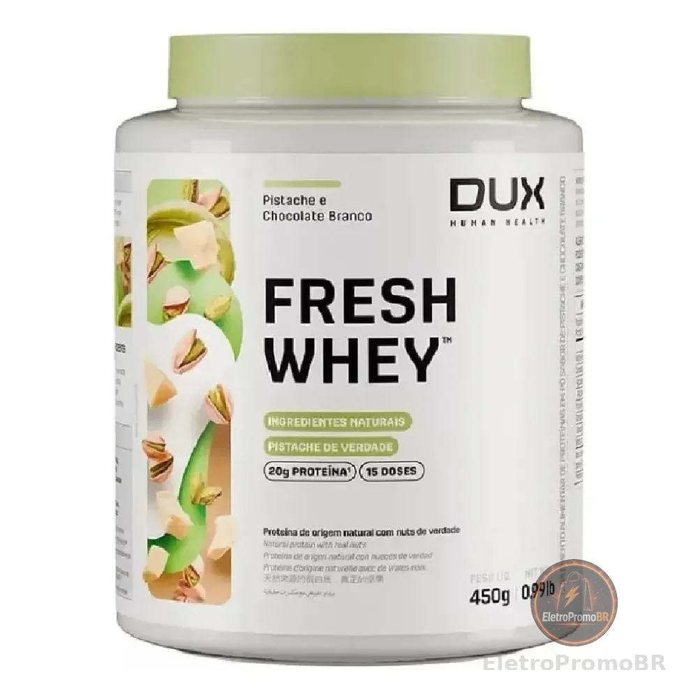 Fresh Whey Pistache E Chocolate Branco Pote 450g Dux Pistache E Chocolate Branco