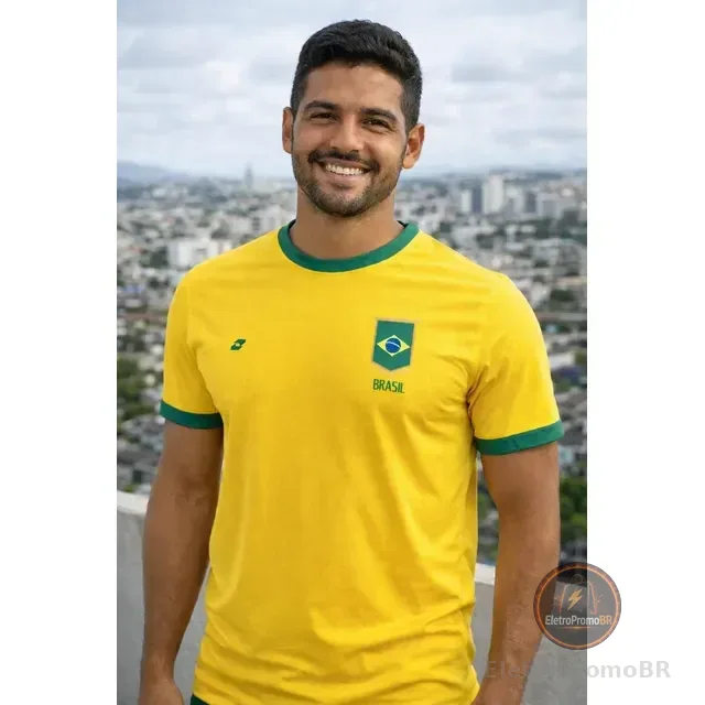 Camisa Direita Brasileira Torcida Copa Mundo Brasil Seleção