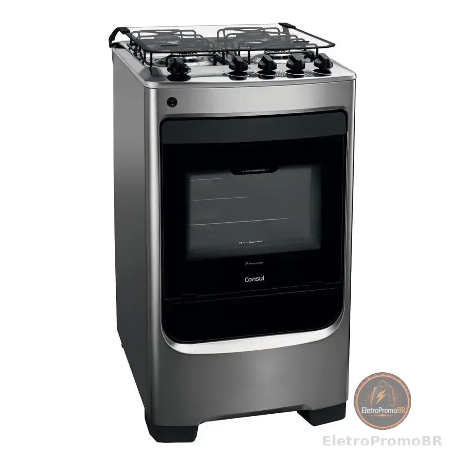 Fogão De Piso 4 Bocas Consul Cfo4nar Acendimento Automático Cor Inox