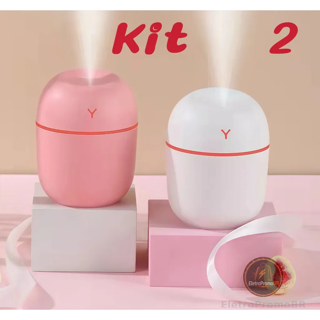 Kit 2 Umidificador Atomizador de Ar Portátil para Casa Umidificador 200ml yihan