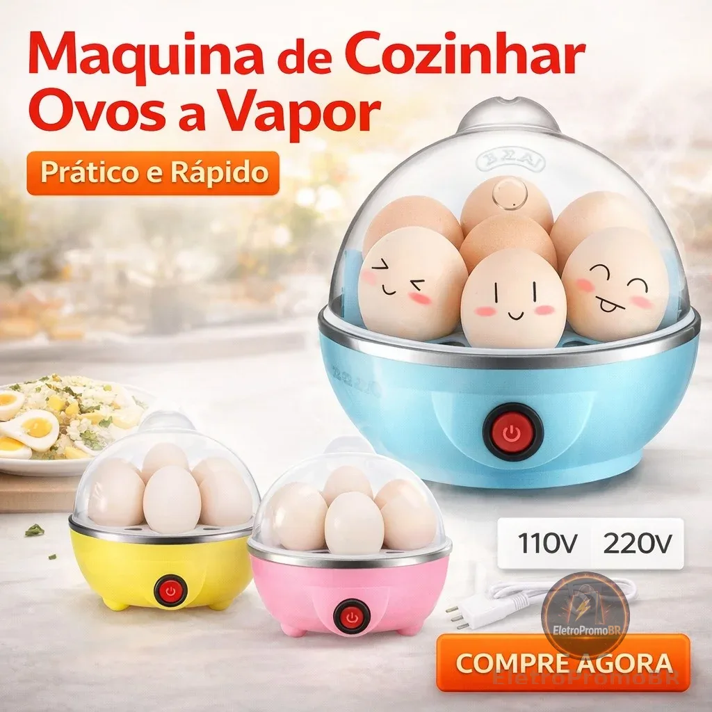 Maquina Eletrica Cozedor  De Ovos No Vapor Egg Cooker  110v e 220v  Envio Imediato!!!