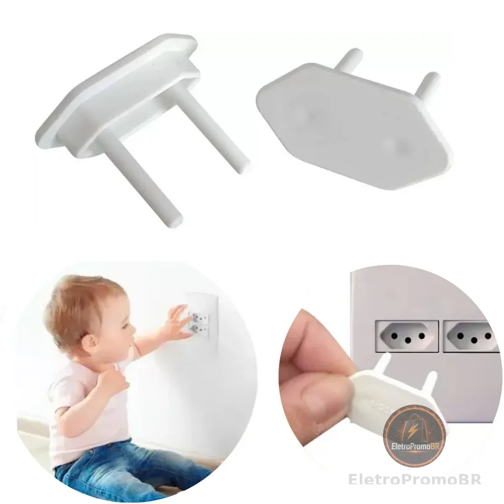 Kit 24 Protetor de Tomada Bebê Segurança Contra Choque Elétrico