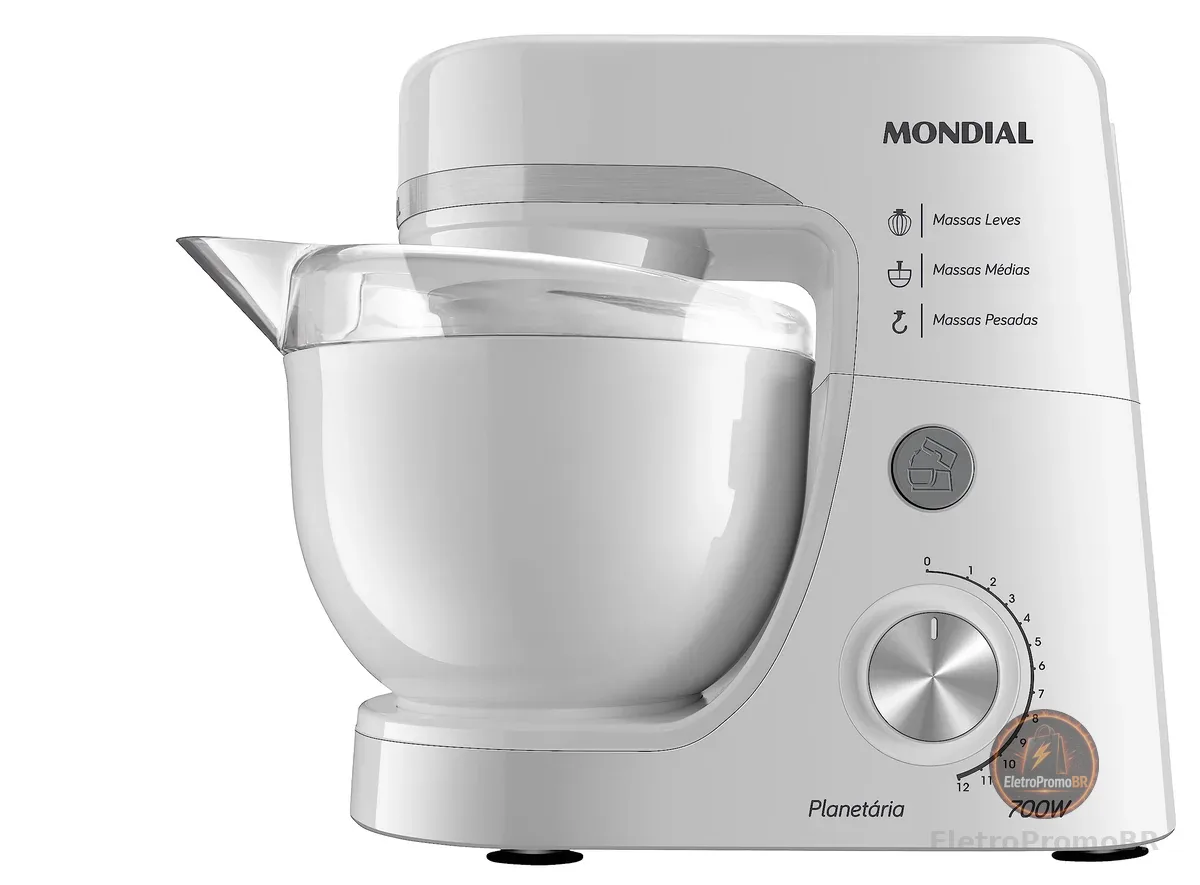 Batedeira Planetária, Mondial, Branco, 700W, 220V - BP-03-W