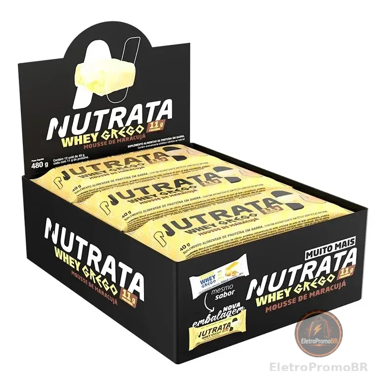 Barra Whey Grego 40g 12 Unidades Mousse De Maracujá Nutrata Mousse De Maracujá